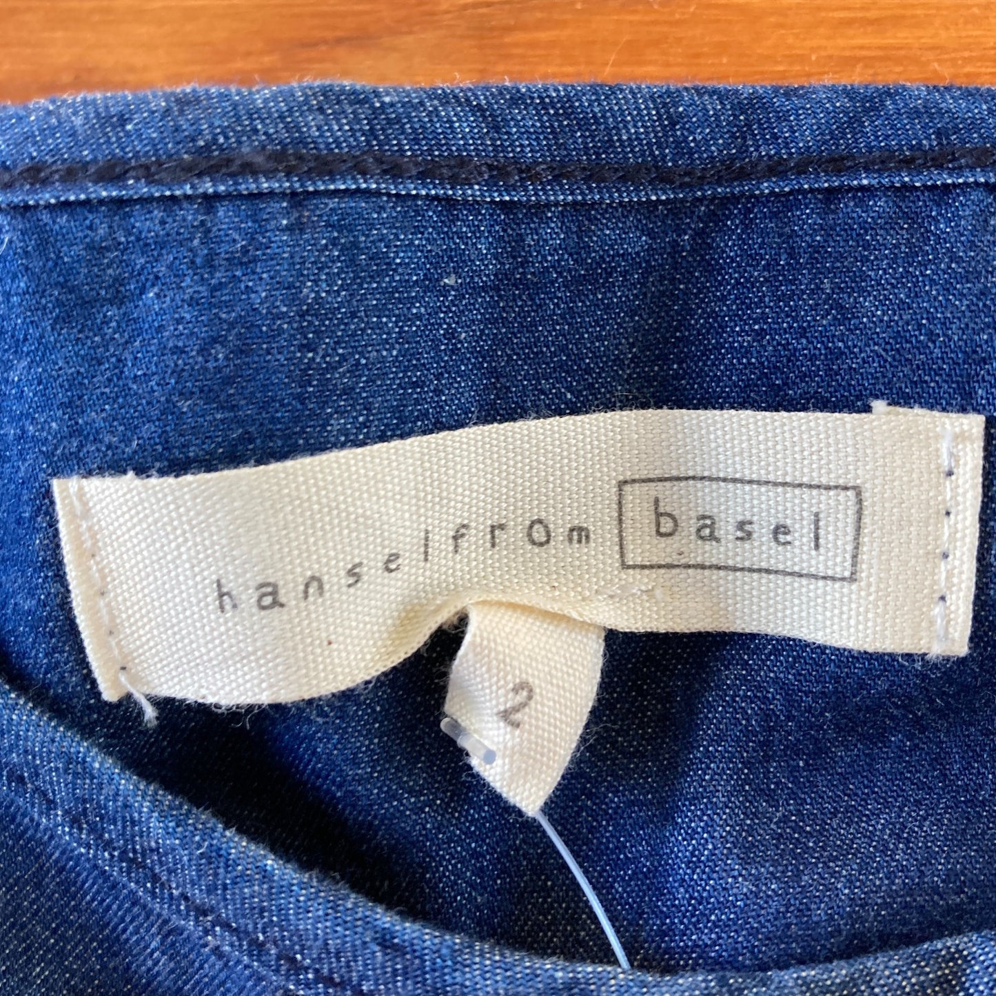 Hansel from Basel Dark Chambray Ruched Midi Length Skirt - Size 2 - 1213SM