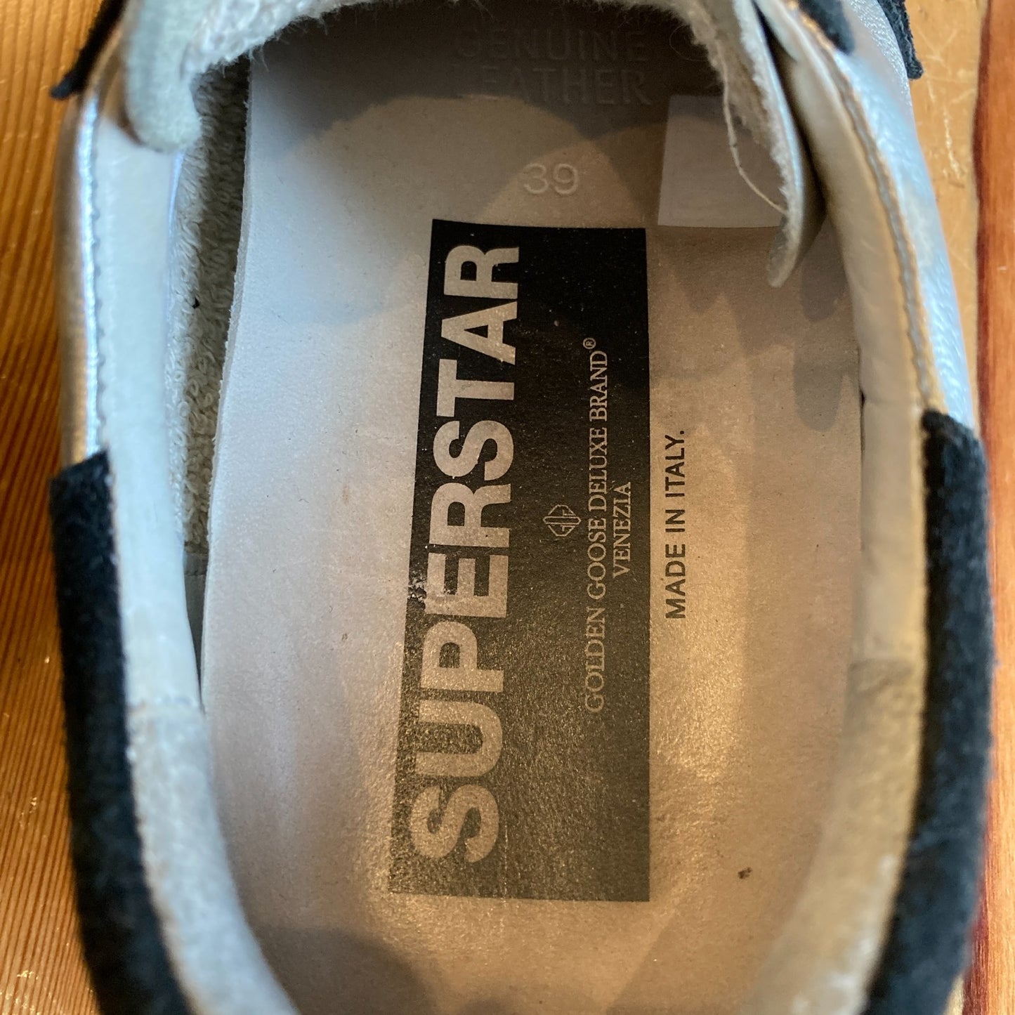 39 / 9 - Golden Goose $580 Silver Leather Lace Up Super Star Sneakers 0619JA