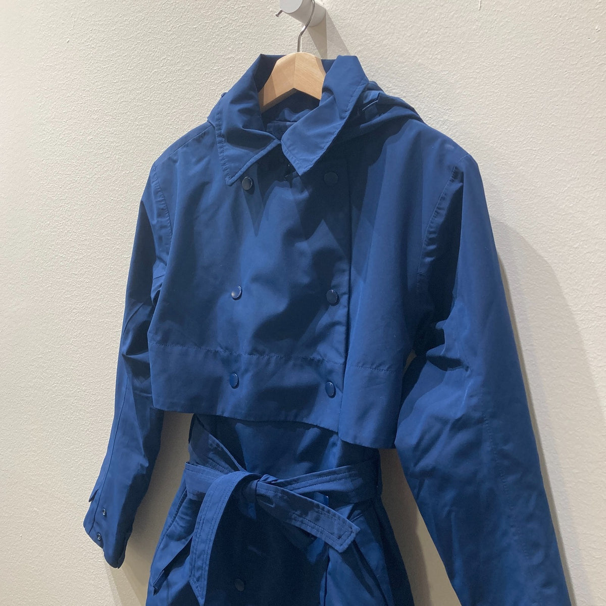 Helly Hansen Dark Blue Hooded Double Breasted Trench Rain Coat - Size S - 1125KG