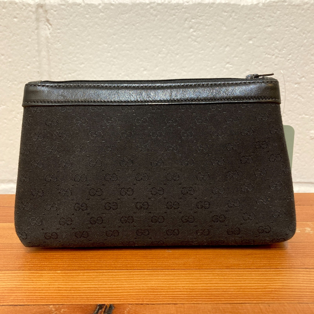 Gucci Black Micro Monogram GG Top Zip Clutch Wallet Purse - 0210AM