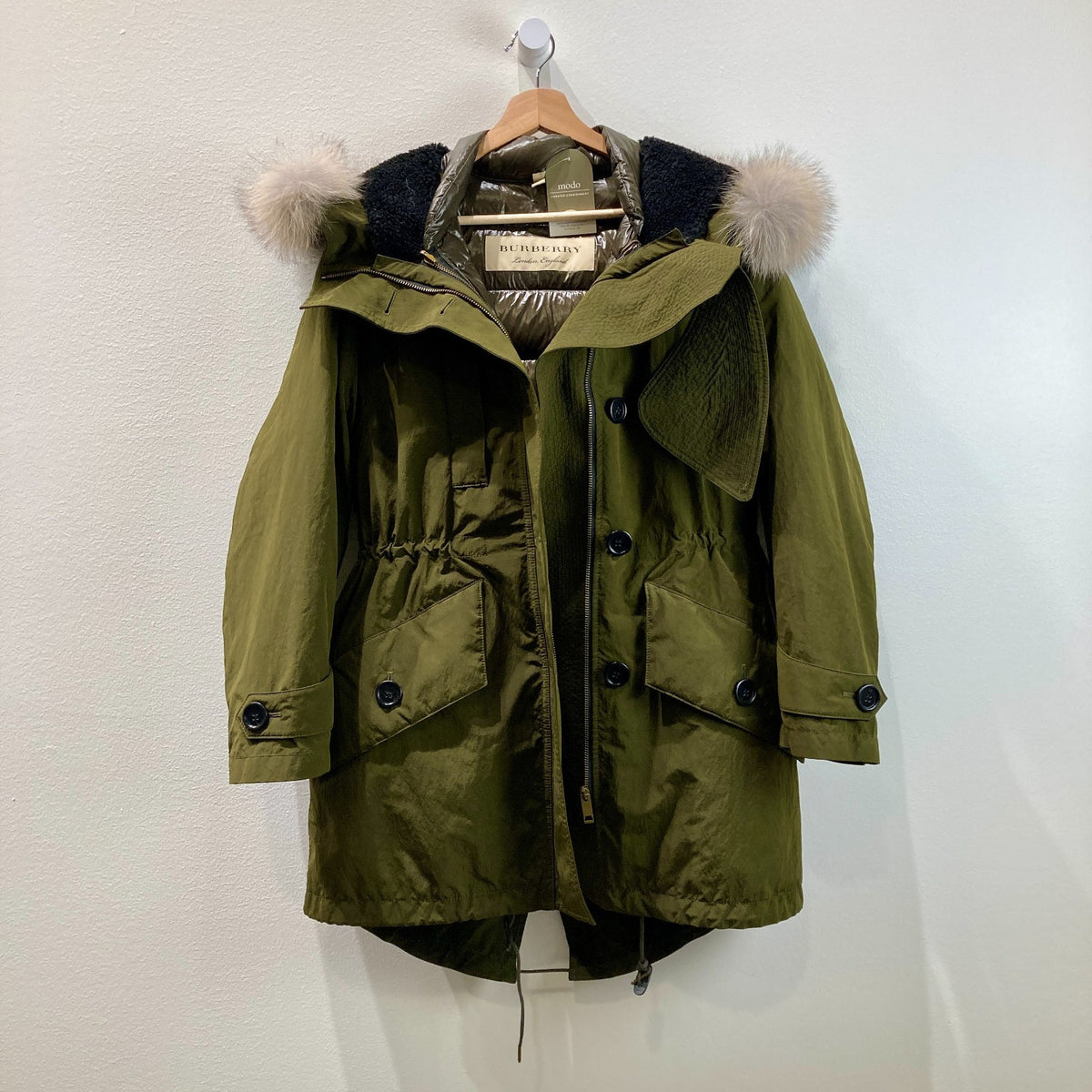 Burberry $1990 Olive Ramsford 3-in-1 Hooded Jacket Puffer Coat - Size S - 1006YY