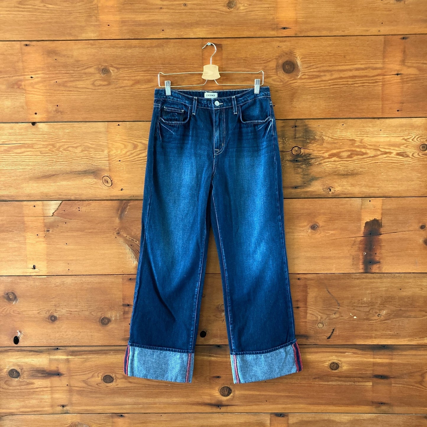 L'Agence $315 Dark Wash Ultra High Rise Miley Cuffed Jeans - Size 29 - 1114LH