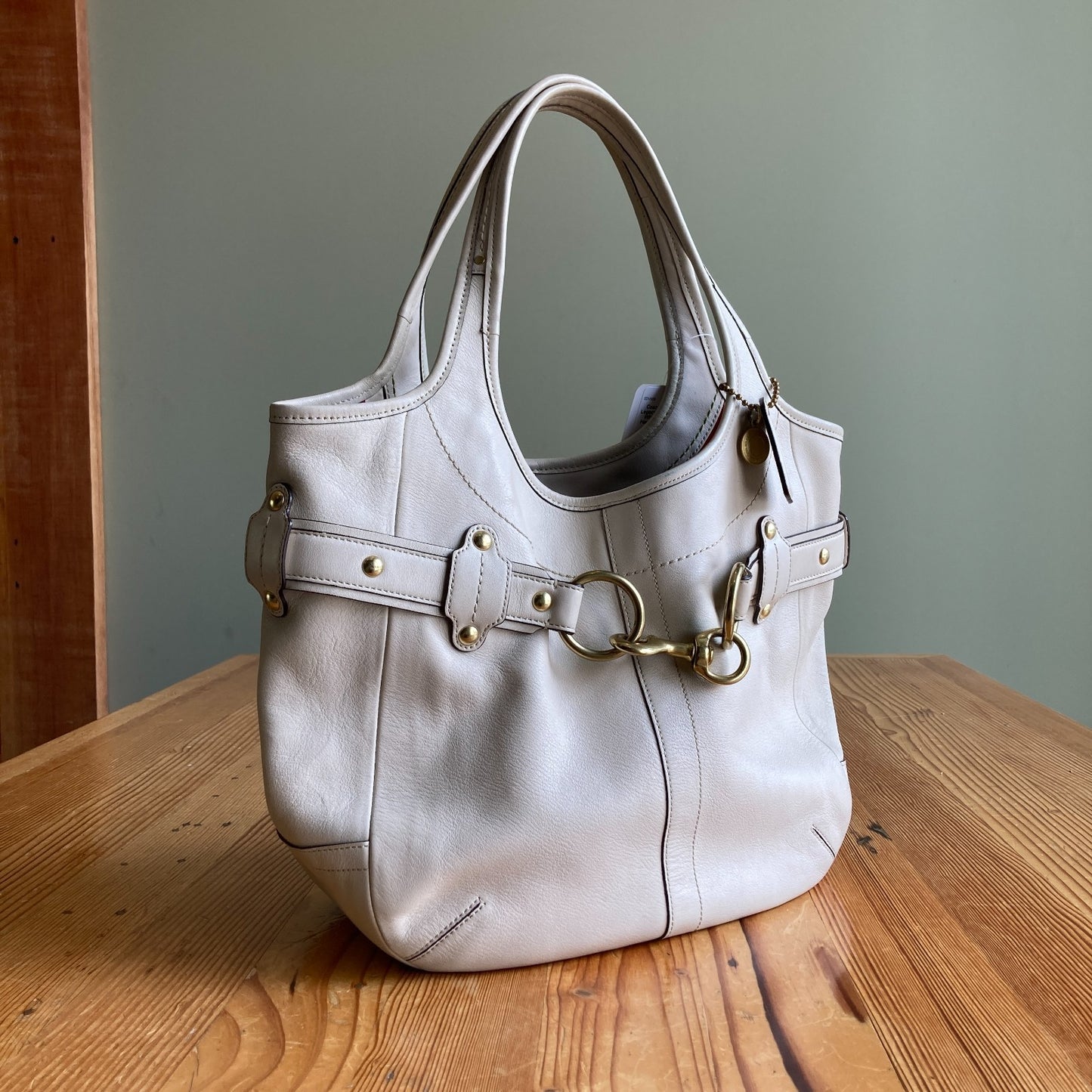 Coach Vintage Legacy 11265 Ivory White Leather Handbag Purse - 0801SM
