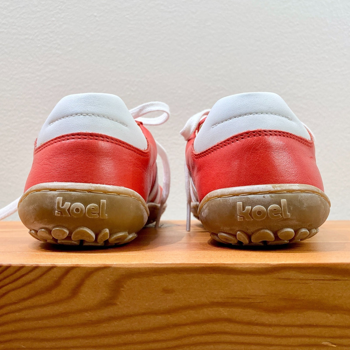 Koel Red Leather Barefoot Sneakers ILA Napa Shoes - Size 38 / 7.5 - 1107MB