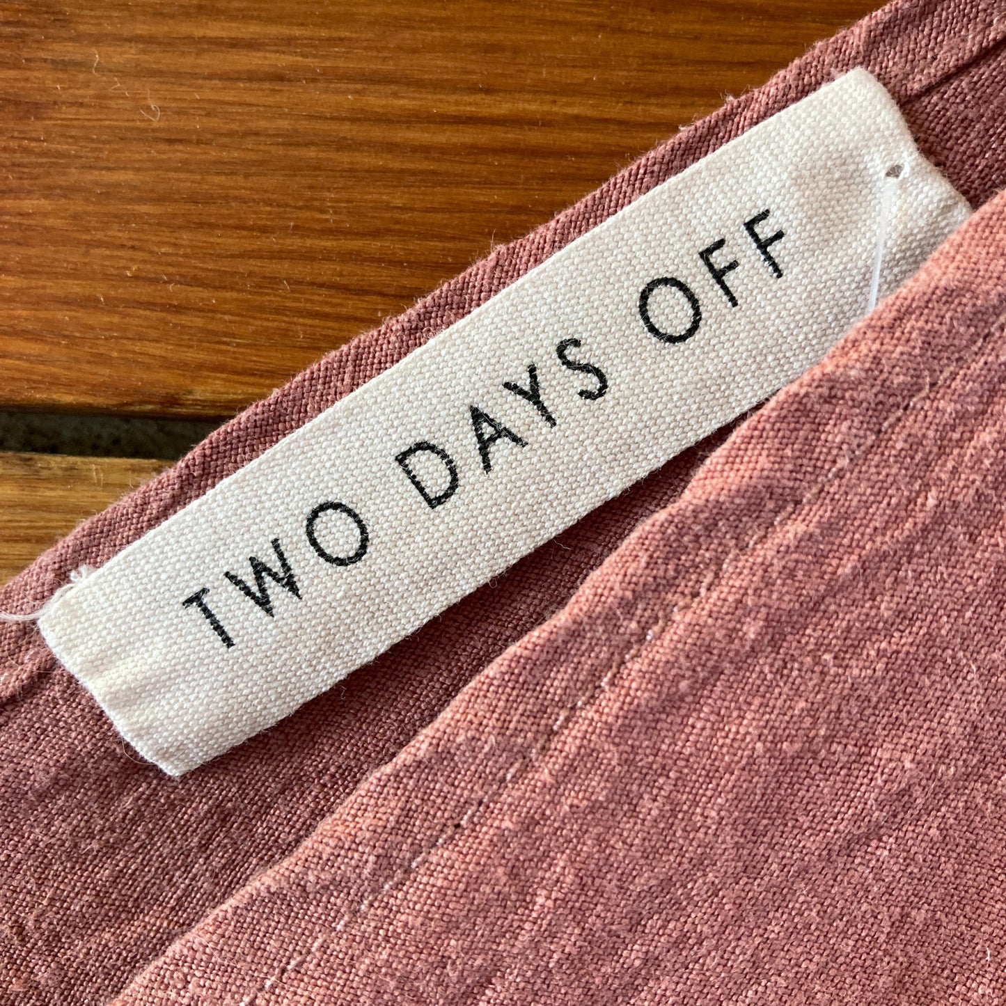 Two Days Off Co-Op Pink Haruko Boxy Linen Ethically Made Dress - Size L - 0608KF