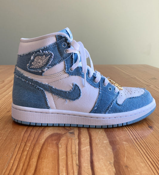 Nike Air Jordan 1 Retro High OG Denim Sneakers Shoes - 6.5 Y / WMNS 8 - 1016LD