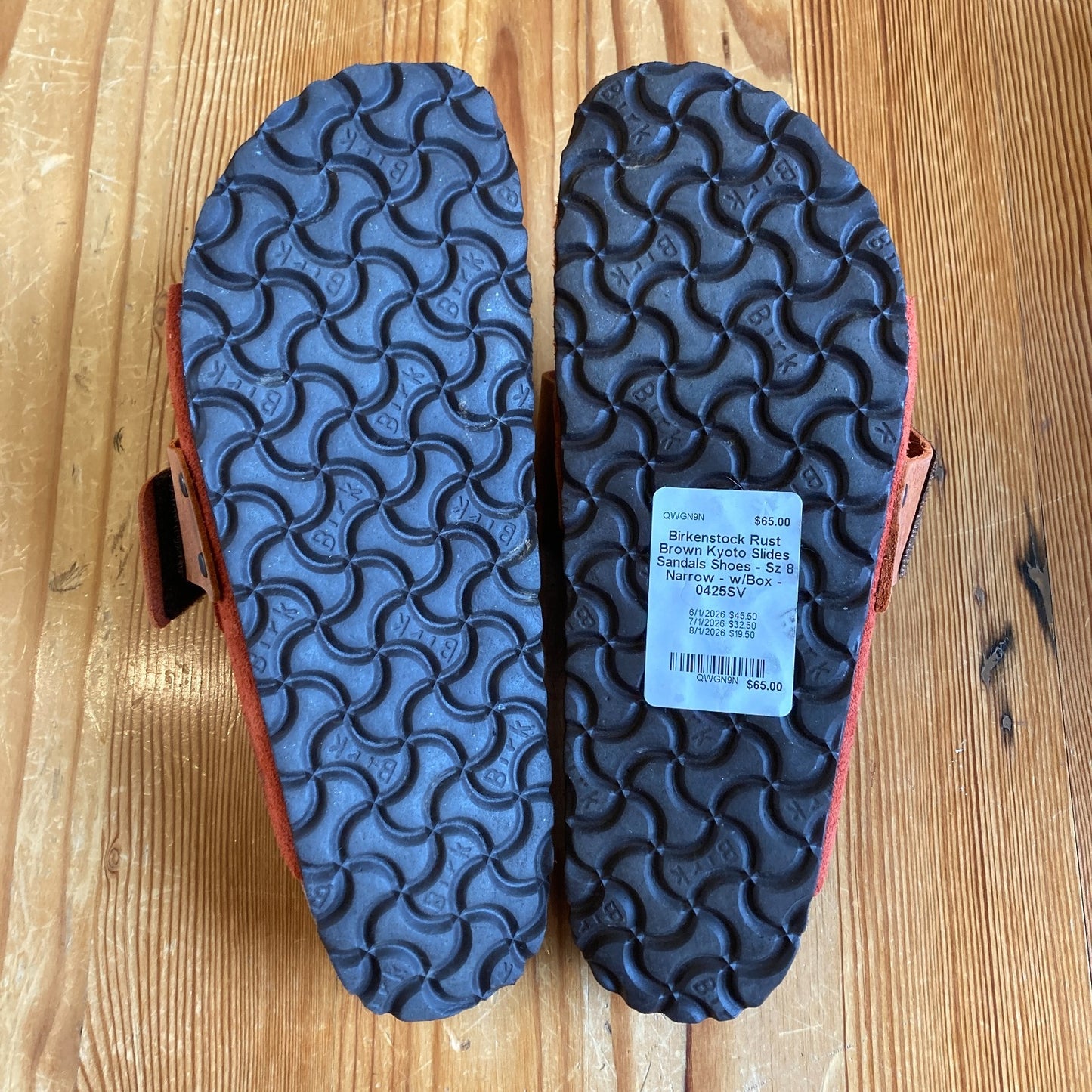 Birkenstock Rust Brown Kyoto Slides Sandals Shoes - Sz 8 Narrow - w/Box - 0425SV