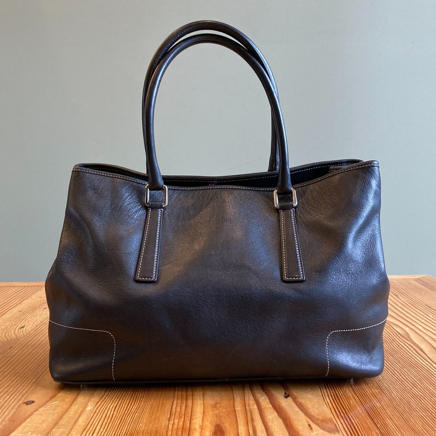 Coach VTG Y2K 2001 Hampton Black Leather Tote Bag Purse D1J 7757 *stain 0204NC