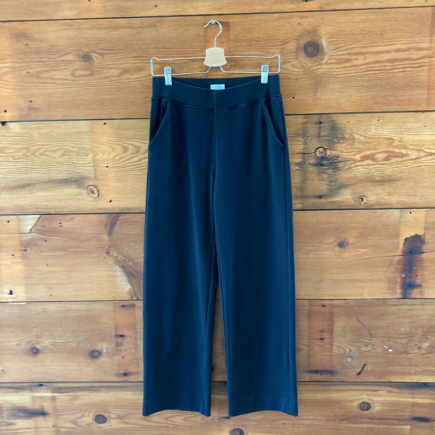 AYR Black Wide Leg Pull-On Pima Cotton Modal Womens Pants - 4427SC