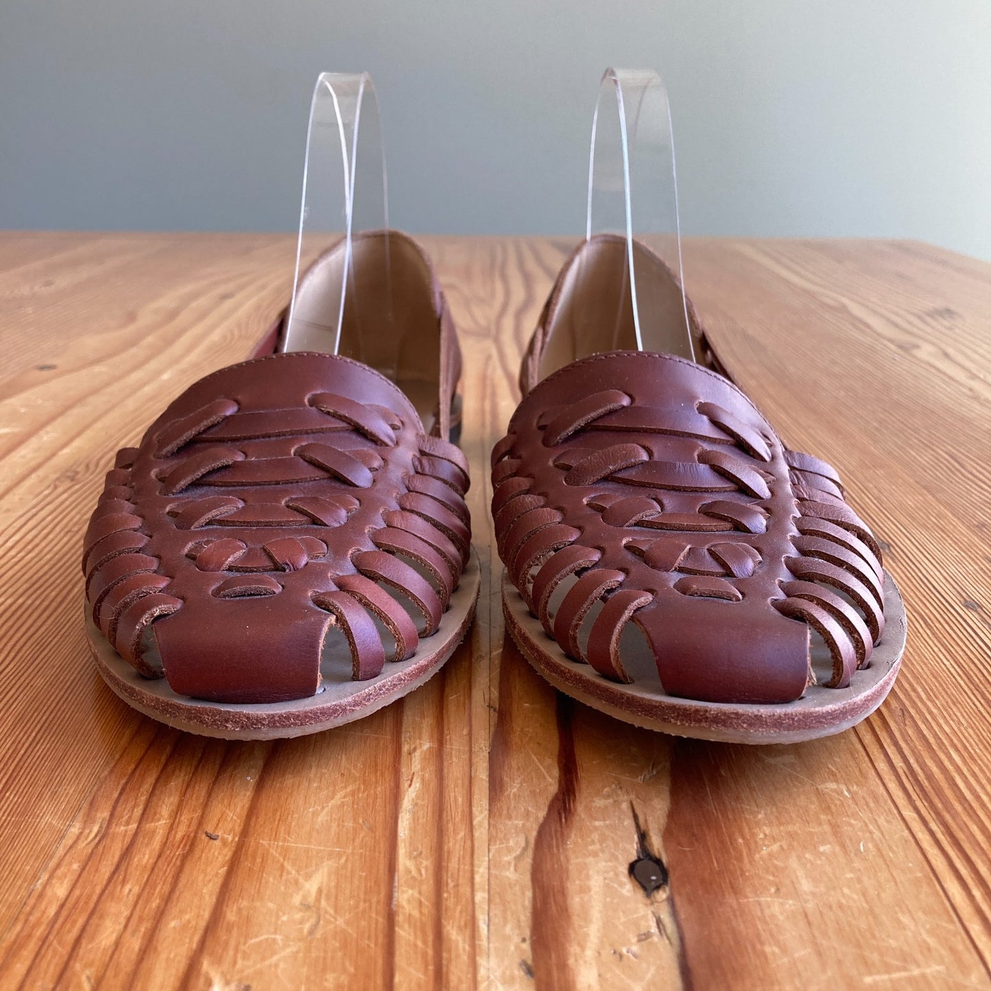 Nisolo Brown Woven Leather Huarache Sandals Shoes - Size 9 - 0509SS