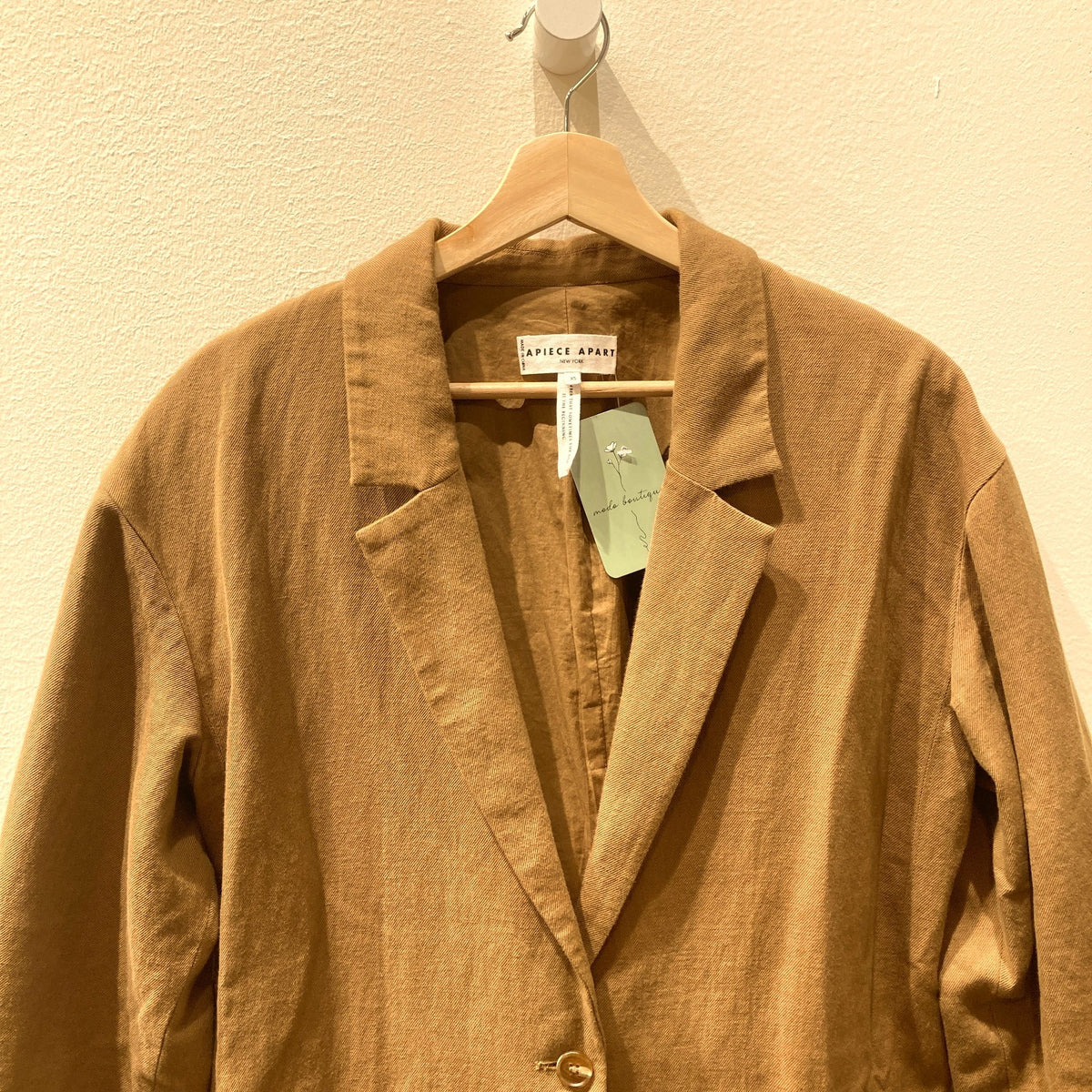 Apiece Apart Brown Cotton Oversized Single Button Blazer Jacket - Sz XS - 0124KG