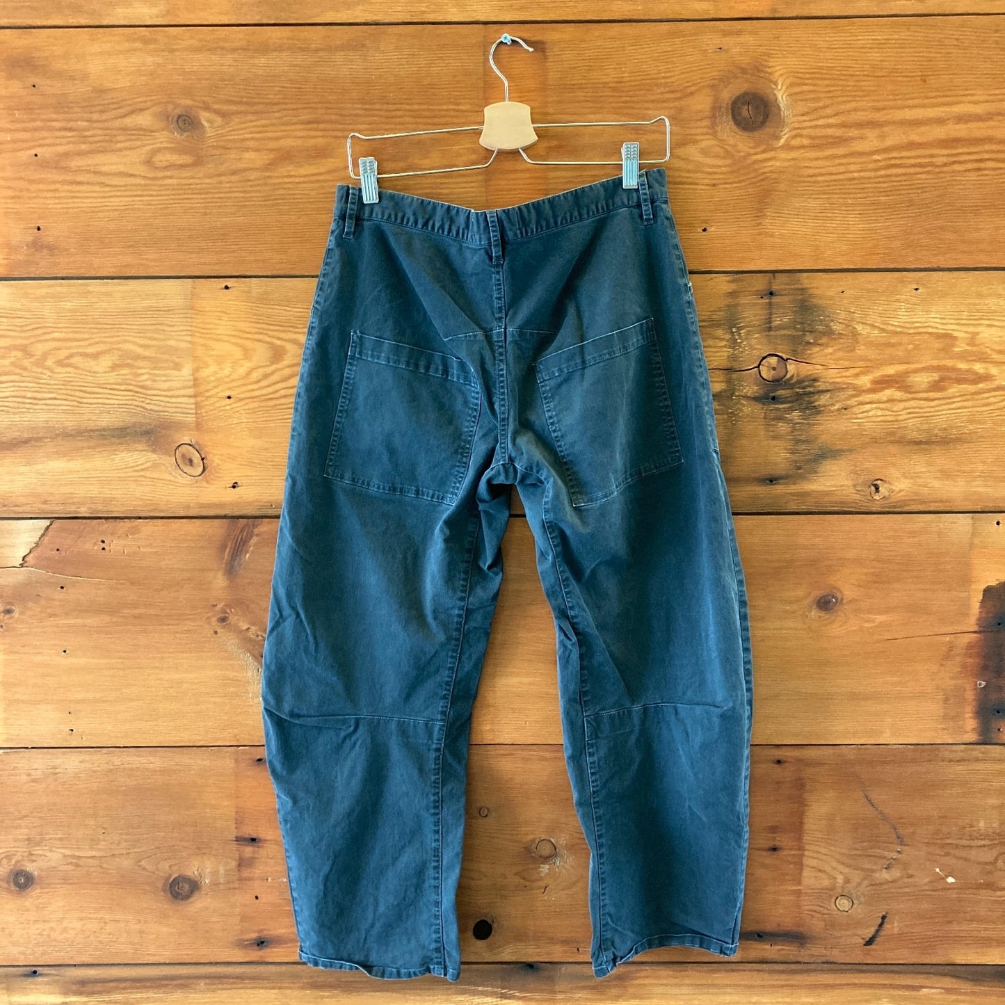 Nili Lotan Washed Black Shon Cotton Twill Barrel-leg Pants - Size 6 - 0721DK