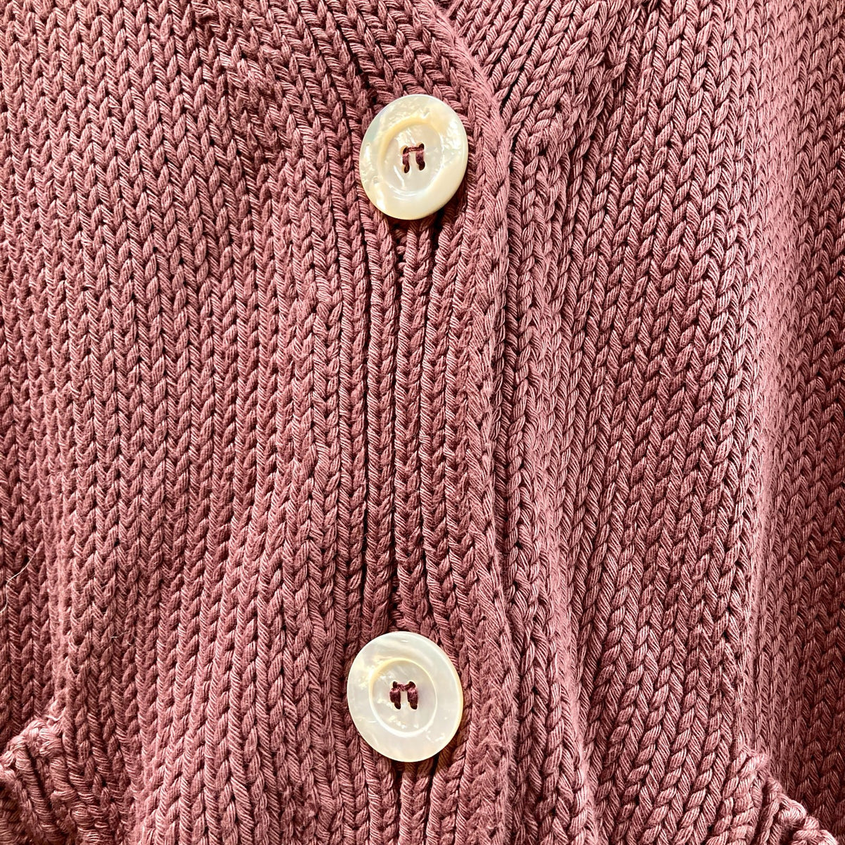 Babaa $320 Black Cherry Button Up Cotton No16 Cardigan Sweater - 0606RO
