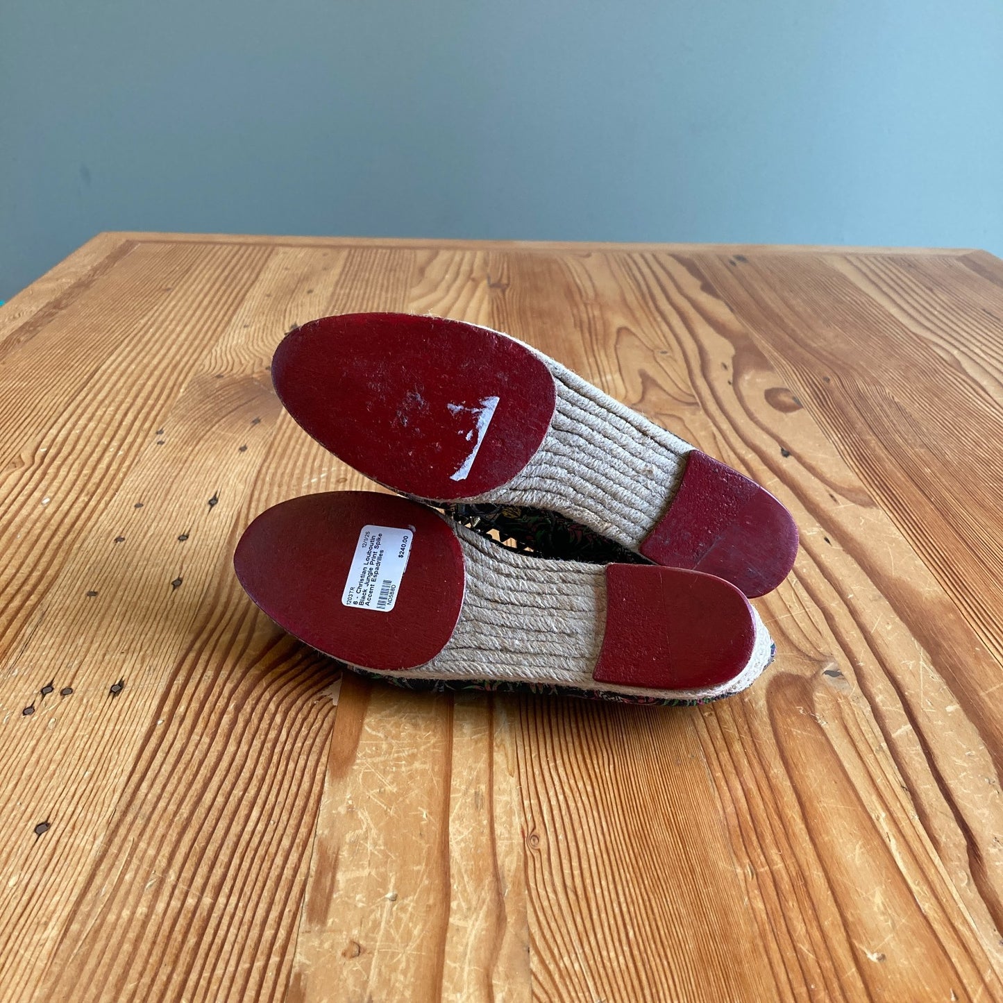 6 - Christian Louboutin Black Jungle Print Spike Accent Espadrilles 1203TR