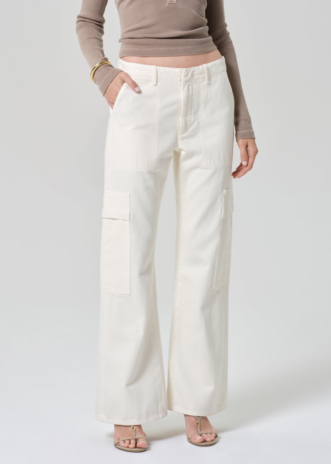 Citizens of Humanity Plaster White Cargo Utility Sienna Jeans - Size 28 - 4427SC