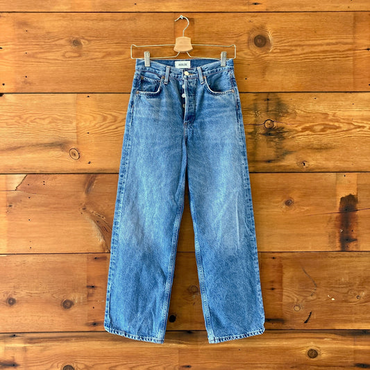 AGoldE Medium Wash REN Button Fly Womens Wide Leg Jeans - Size 24 - 0312IG