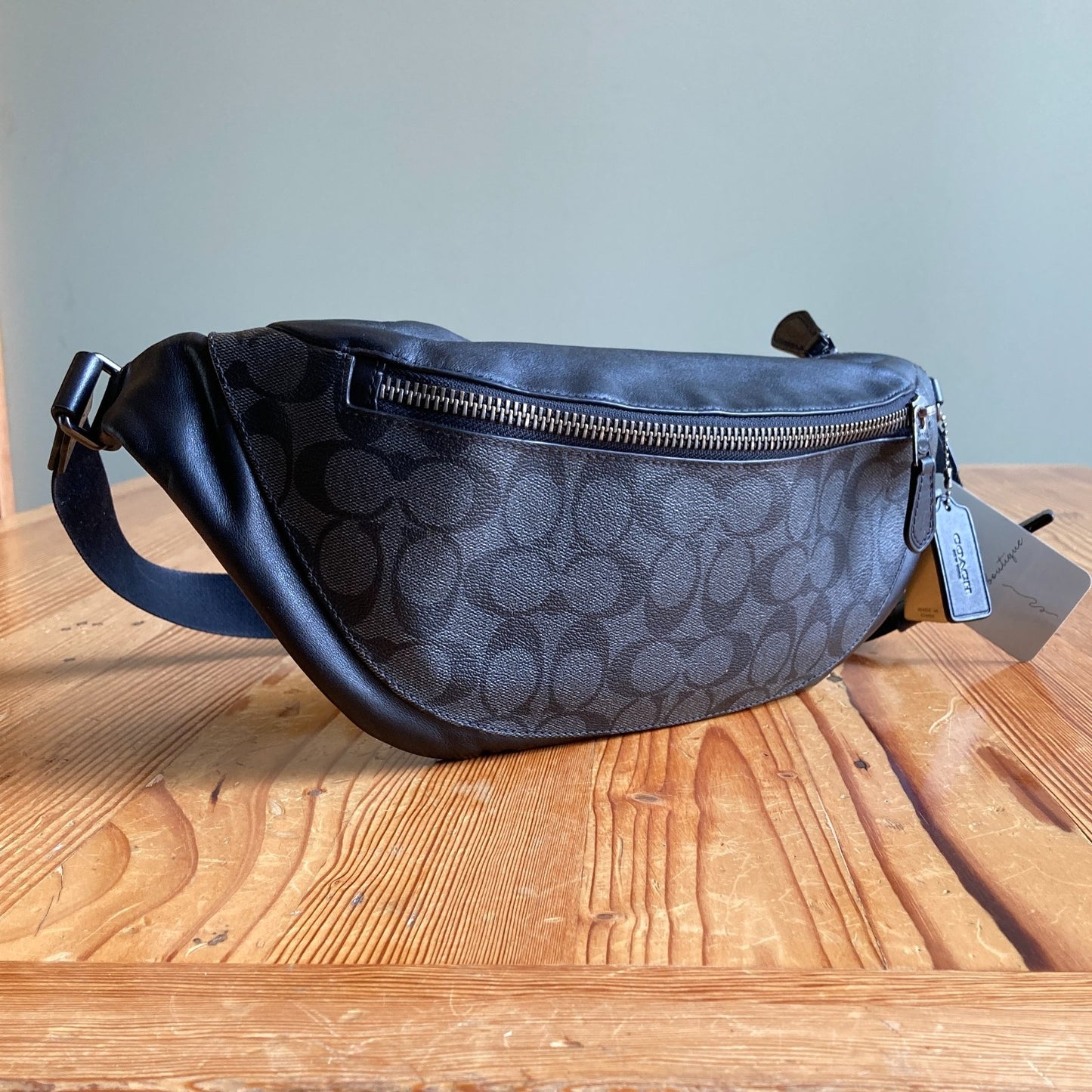 Coach Black Signature CC Logo Canvas Warren Hip Belt Bag - 1013FB