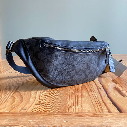 Coach Black Signature CC Logo Canvas Warren Hip Belt Bag - 1013FB