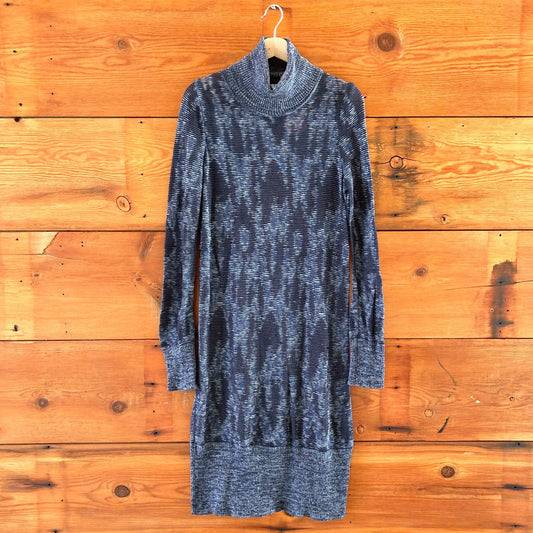 S - A Detacher Indigo Knit Long Sleeve Turtleneck Sweater Dress 0313AH