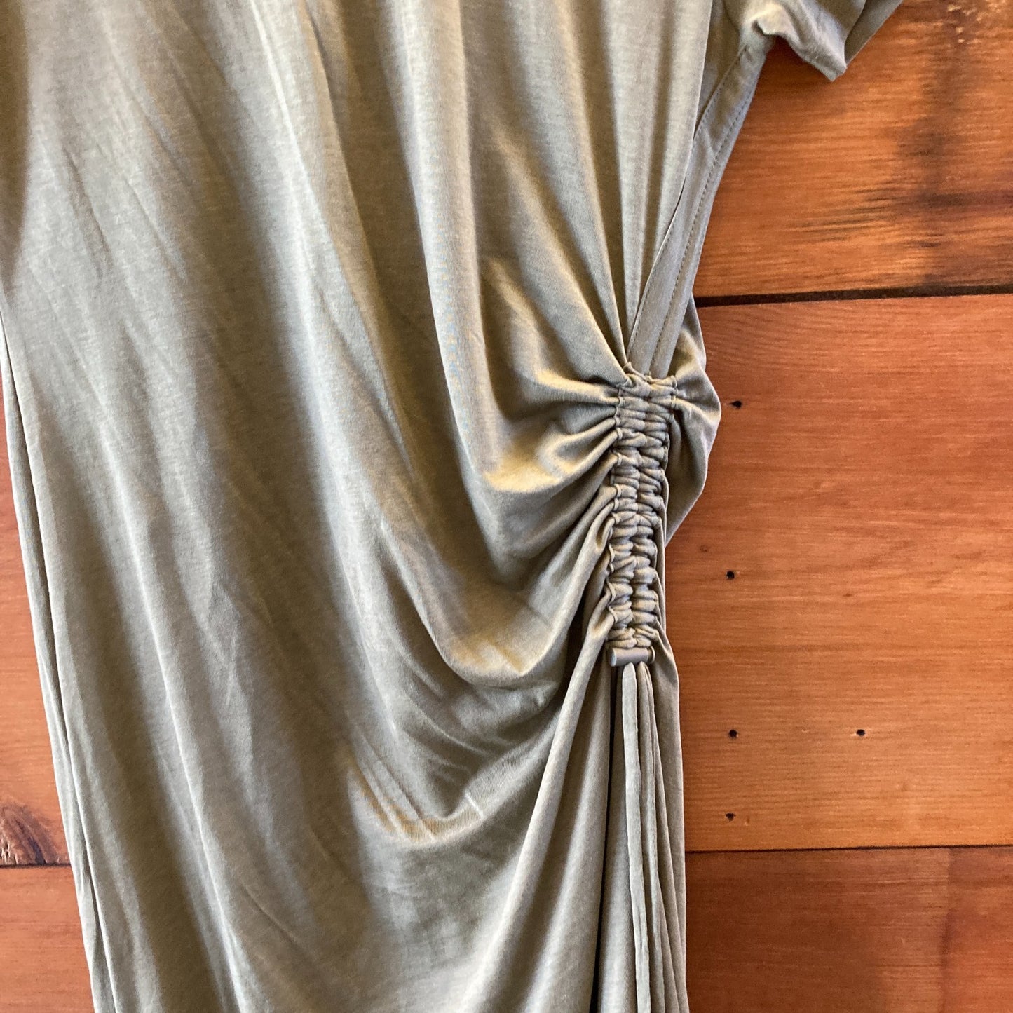 Rag & Bone Olive Green Short Sleeve Ruched Midi Dress - Size M - 0108SR