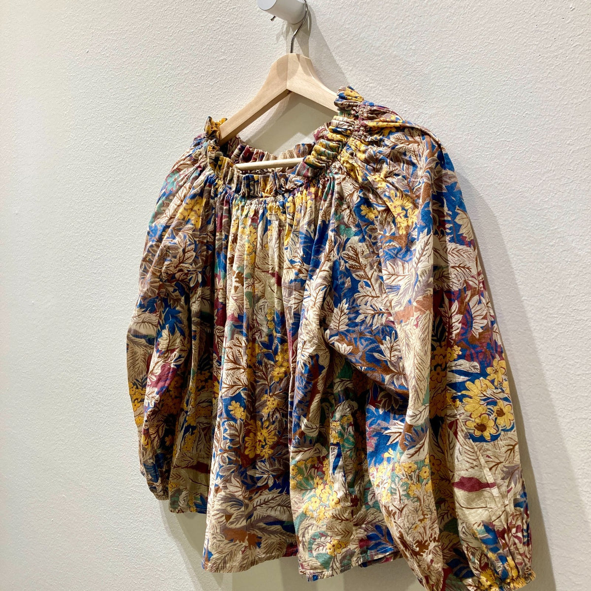 The Great Leaf Print Off-The-Shoulder Prim Top - Size 1 / S - 0715ES