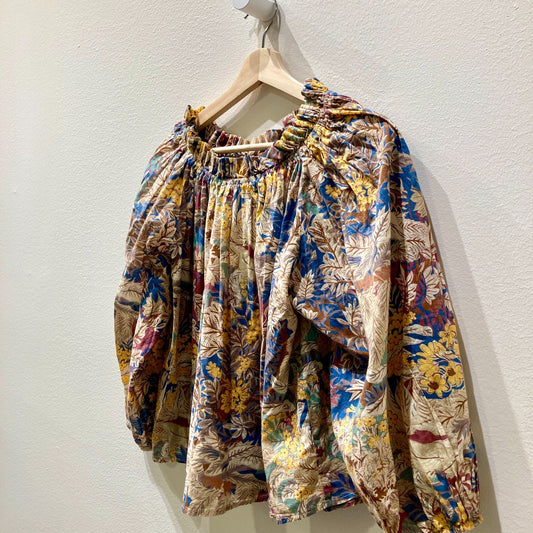 The Great Leaf Print Off-The-Shoulder Prim Top - Size 1 / S - 0715ES