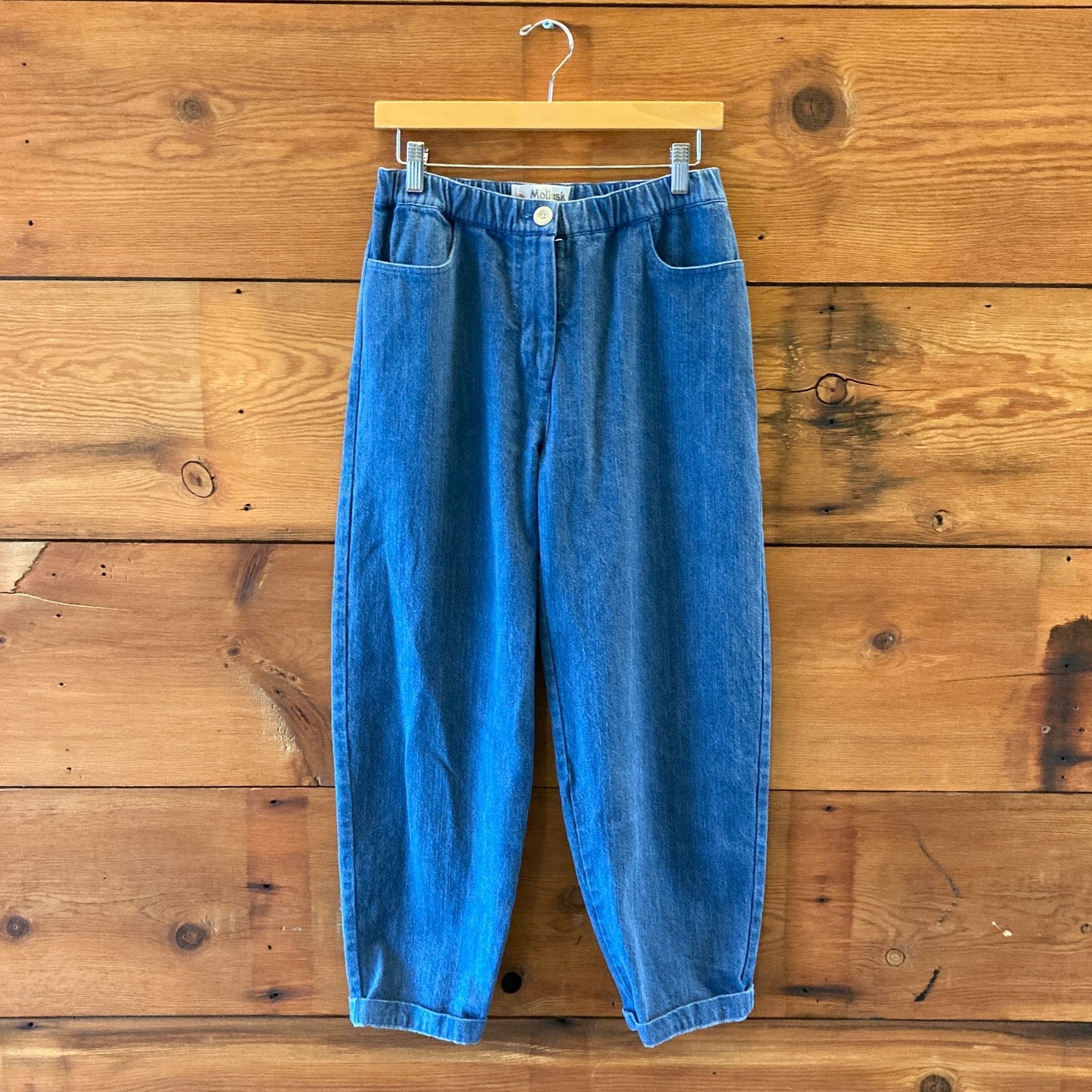 S - Mollusk California Elastic Waist Balloon Leg Cotton Jeans 0627LH