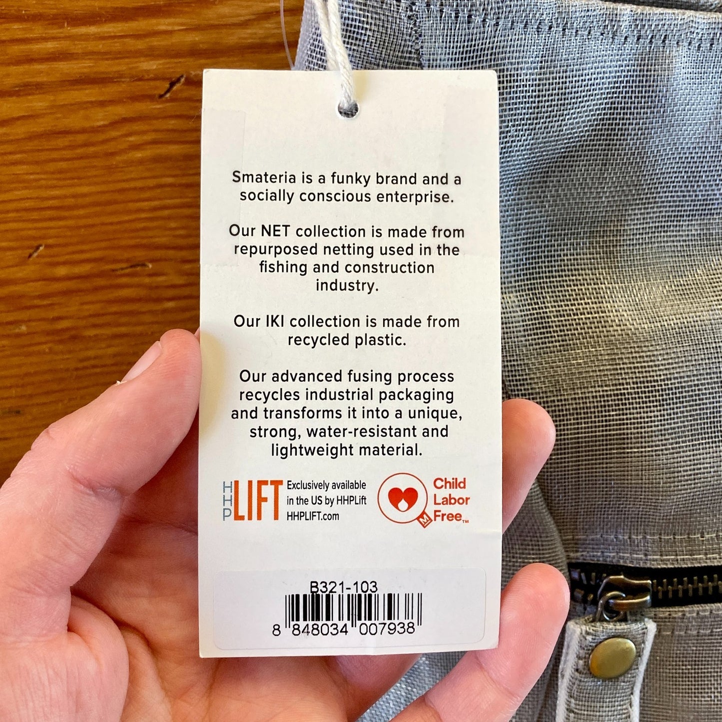 Smateria Silver Gray Repurposed Industrial Net NEW Scout Bag - 0428LR