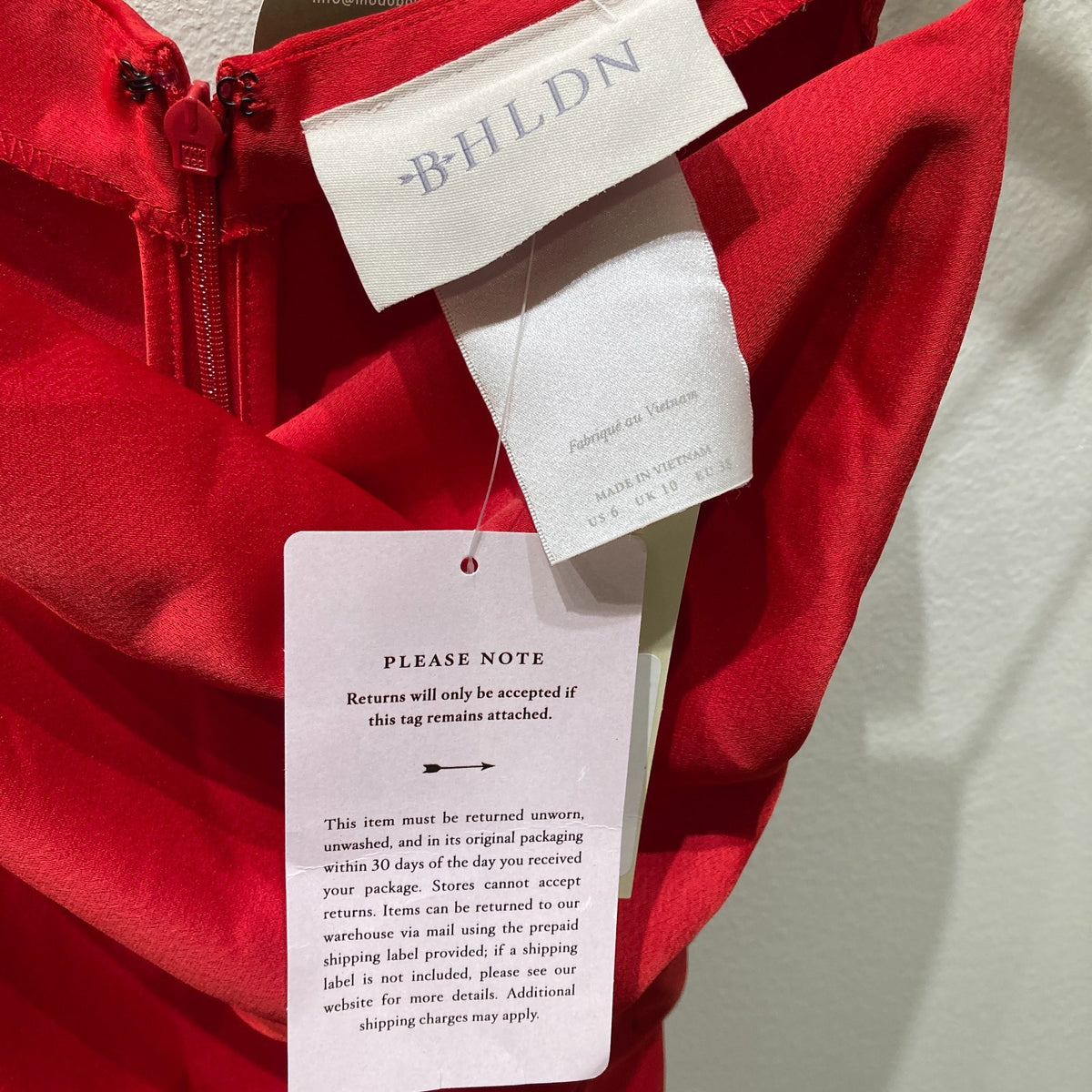 BHLDN Anthropologie $248 Red Ruched Maxi Gown Dress - Size 6 - NEW - 0814JF
