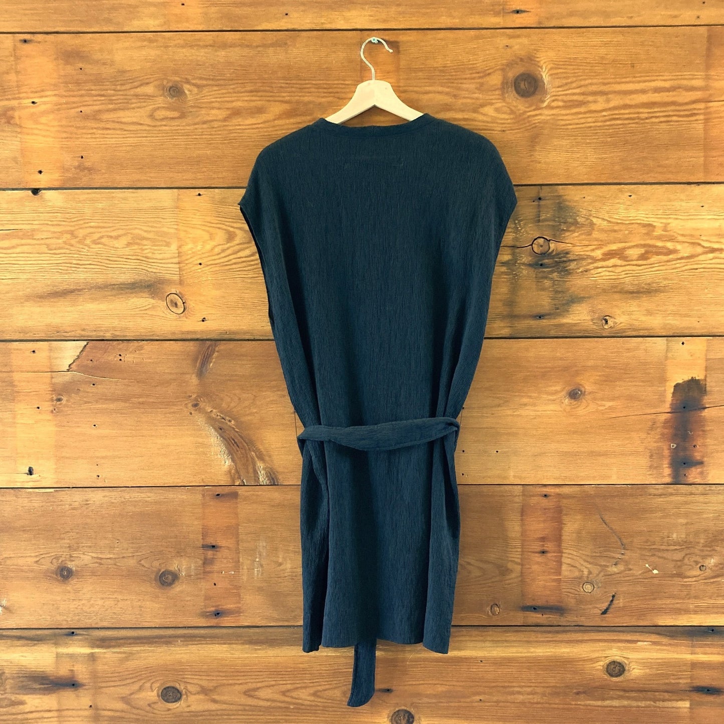 Raquel Allegra Black Textured Sleeveless Tie Waist Dress - Size 2 / M - 0114VA