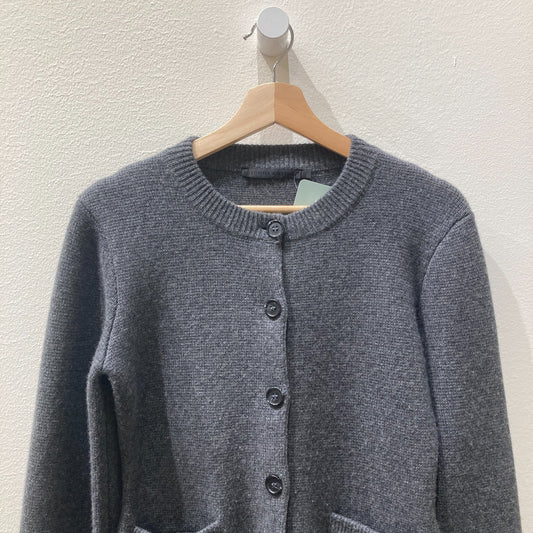 Jenni Kayne Dark Gray Wool Cashmere Button Up Cardigan Sweater - Size S - 0124KG