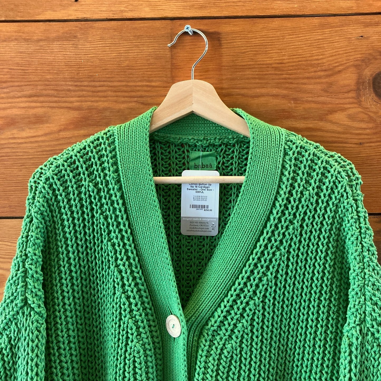Babaa Wild Fern Cotton Button Up No 18 Cardigan Sweater - One Size - 0301JL