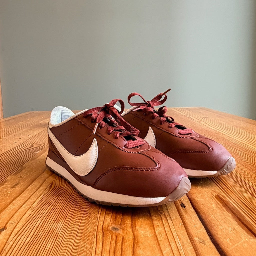 Nike Brown & White Pacific Leather Shoes Sneakers - Size 9.5 - 0628AC