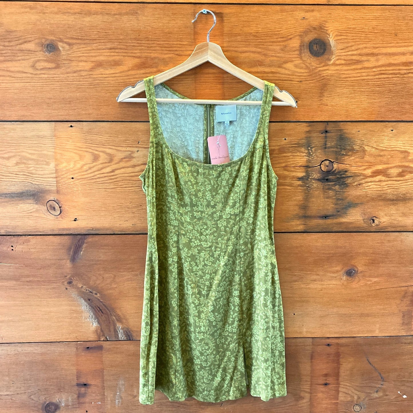 2 - Reformation Green Floral Print Sleeveless Noha Mini Dress 0717SM