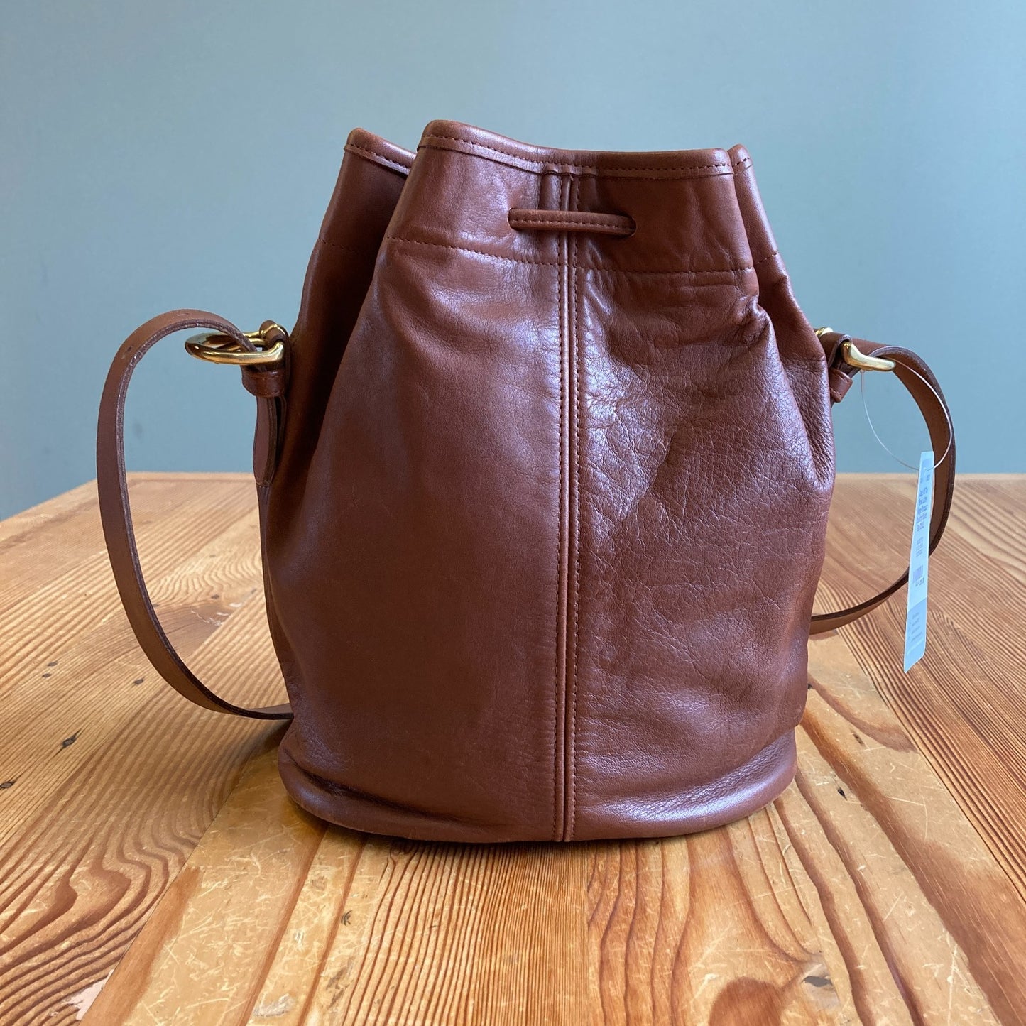 Coach 4151 Tan Brown Leather Vintage Thompson Drawstring Bucket Bag 0308LS