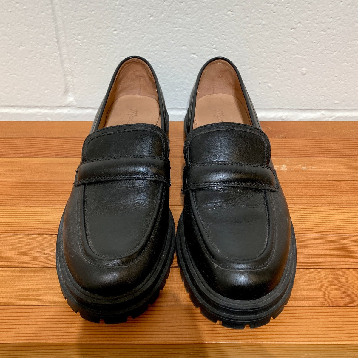 Madewell Black Leather Bradley Lugsole Loafer Shoes - Size 9.5 - 0428LR