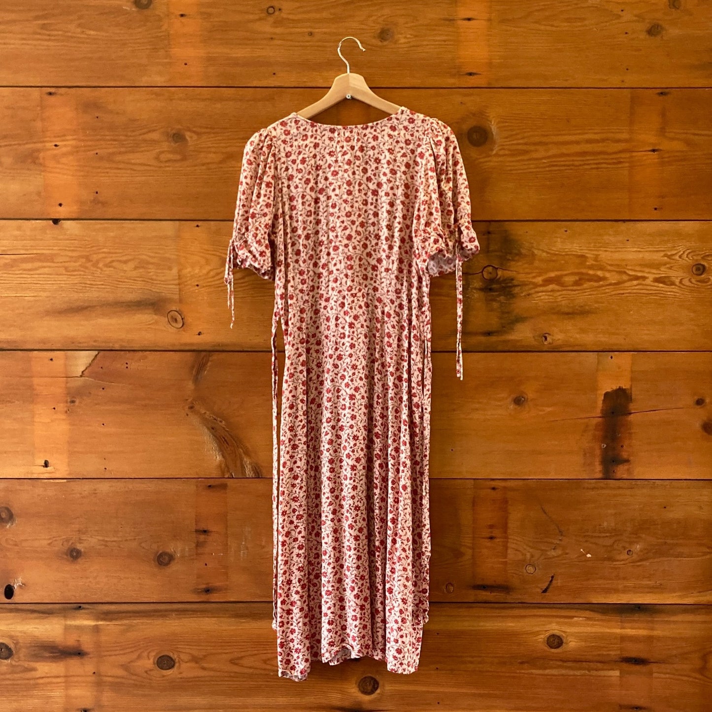 Atelette Pink Red Floral Print Florenzia Short Sleeve Dress - Size S - 0313SH