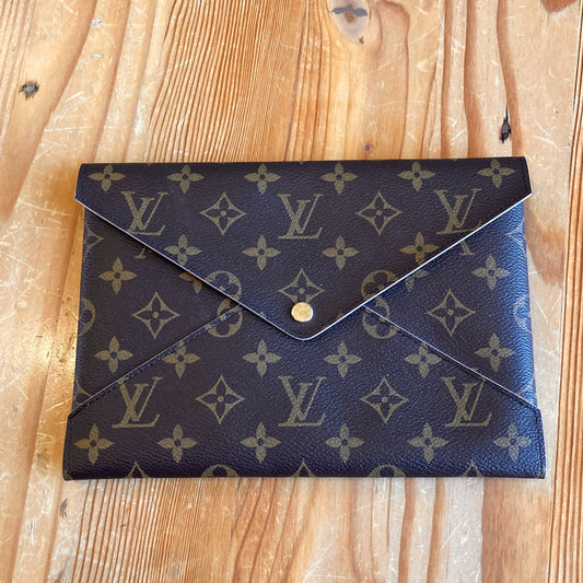 Louis Vuitton Monogram Coated Canvas Pochette Kirigami Rose Large Wallet 0222JL