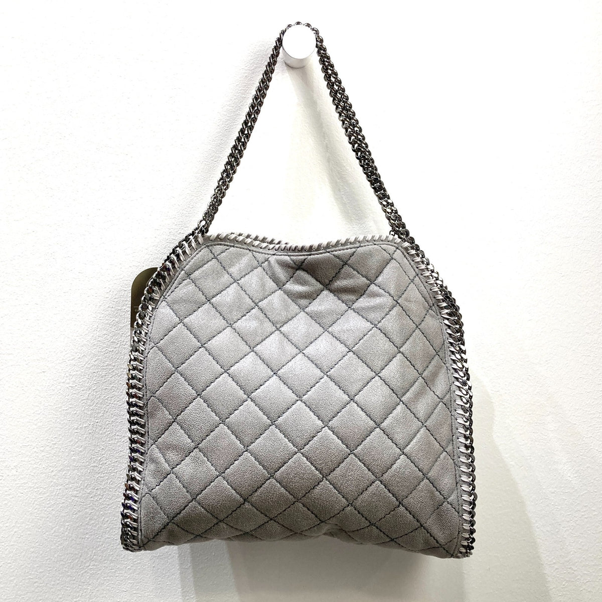 Stella McCartney $440 Gray Quilted Chain Strap Falabella Bag Purse - 1017SC