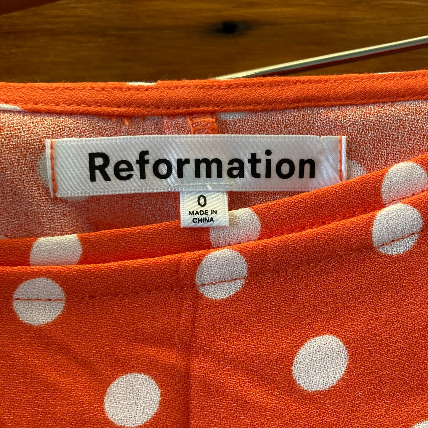 Reformation Orange Polka Dot Two Piece Voyage Skirt & Top - Sz 0 - NEW - 0515CJ