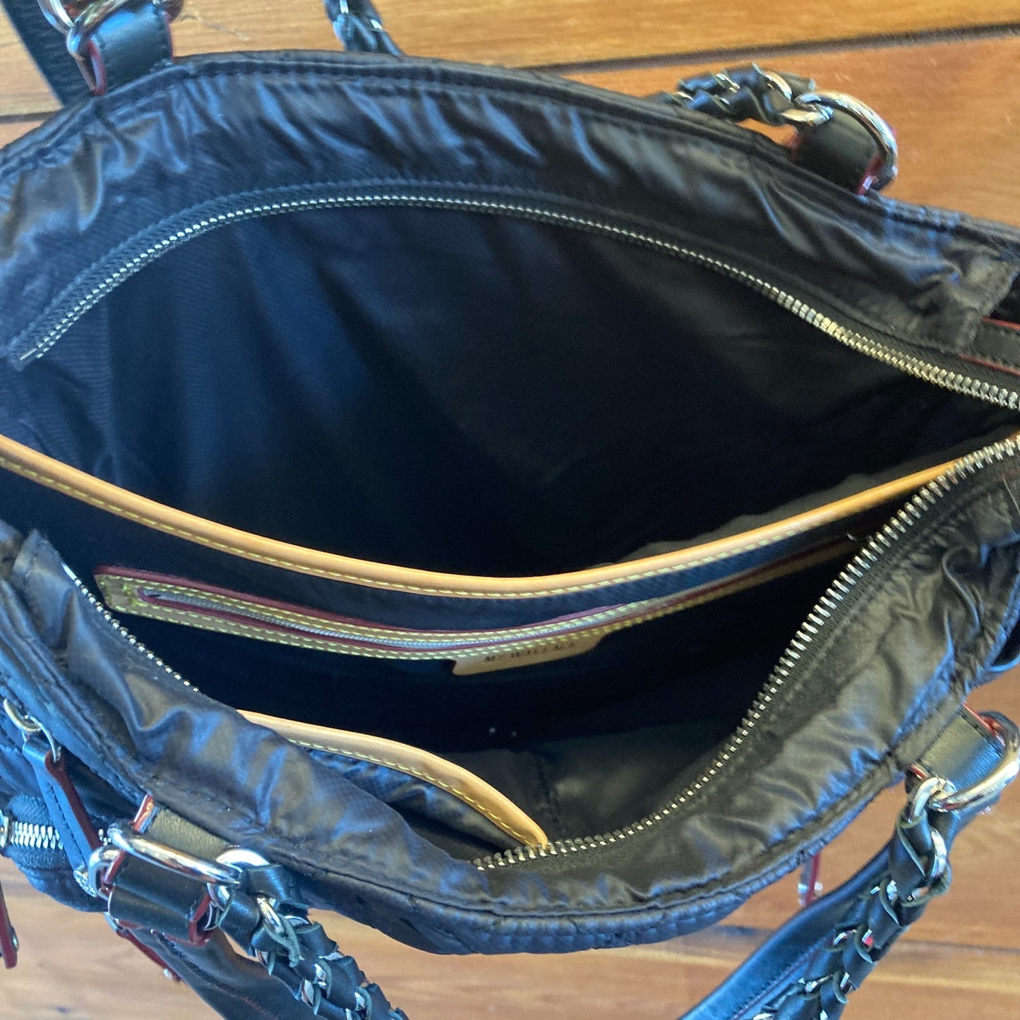 MZ Wallace $365 Black Crosby Magazine Quilted Nylon Tote Bag Purse - 1117KW