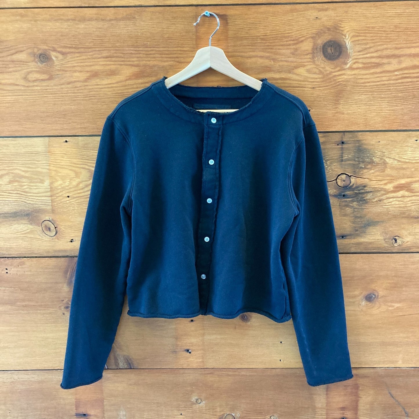 Frank & Eileen Black Jackie Sweatshirt Cardigan Triple Terry Jacket- 4427SC