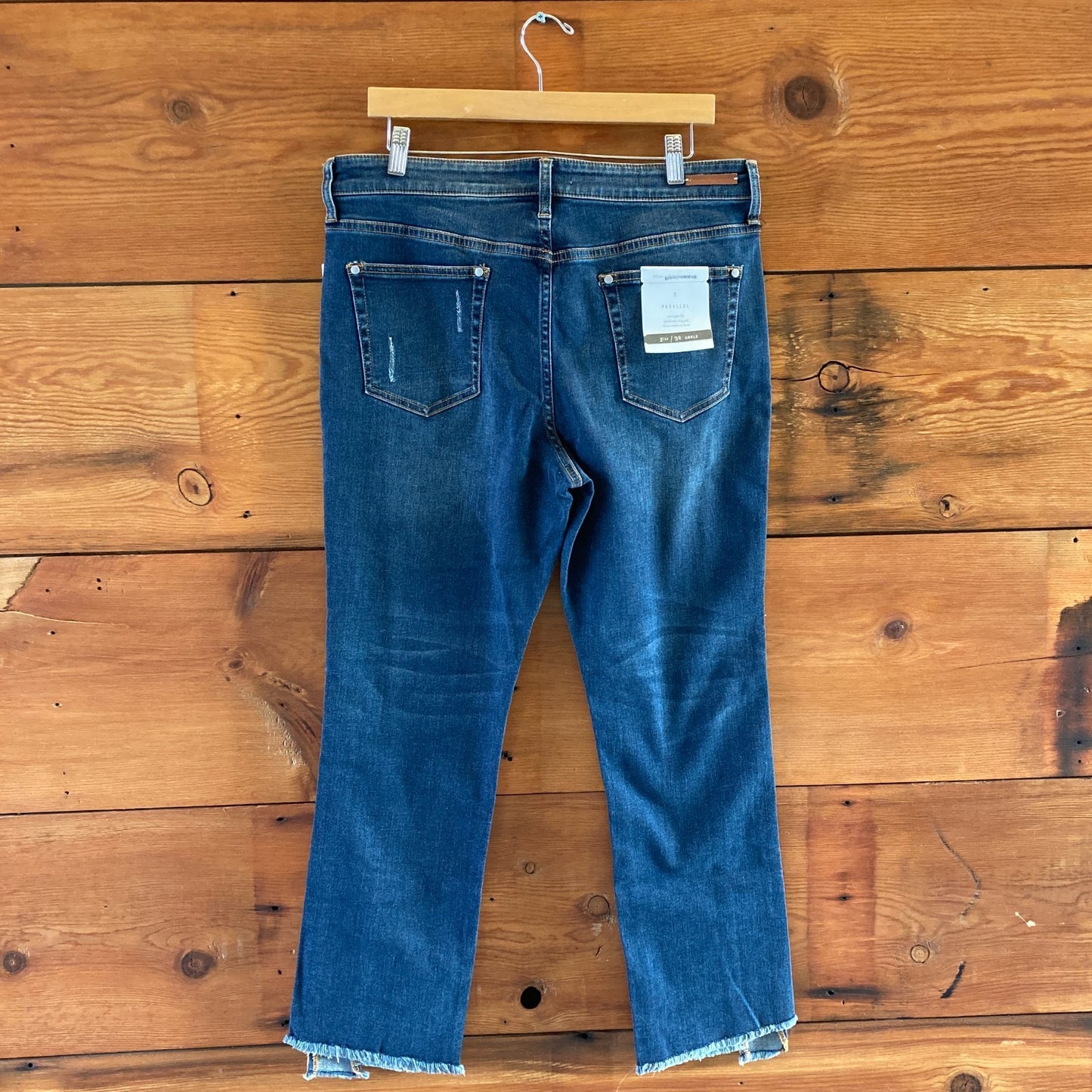 32 - Pilcro $168 Anthropologie Parallel Stretch Denim Raw Hem Jeans NEW 1122CT