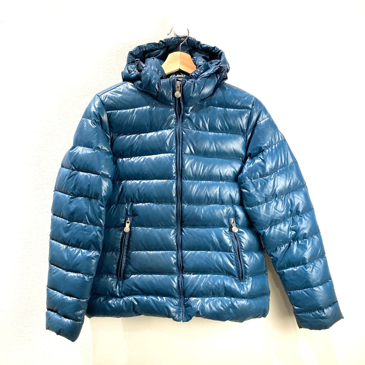 Pyrenex Dark Teal Blue Down Puffer Jacket Hooded Coat - Size 38 / M - 0208RT
