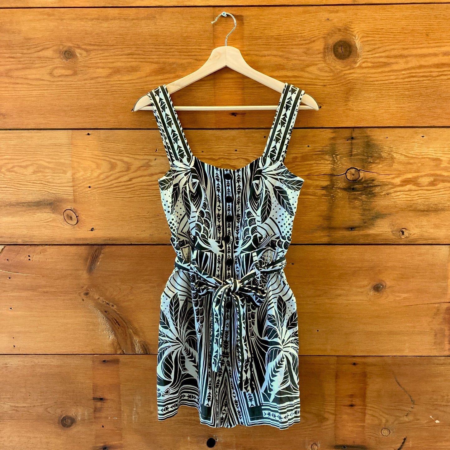 Farm Rio Black White Print NEW $190 Monochrome Elegance Romper - Size S - 0814JF