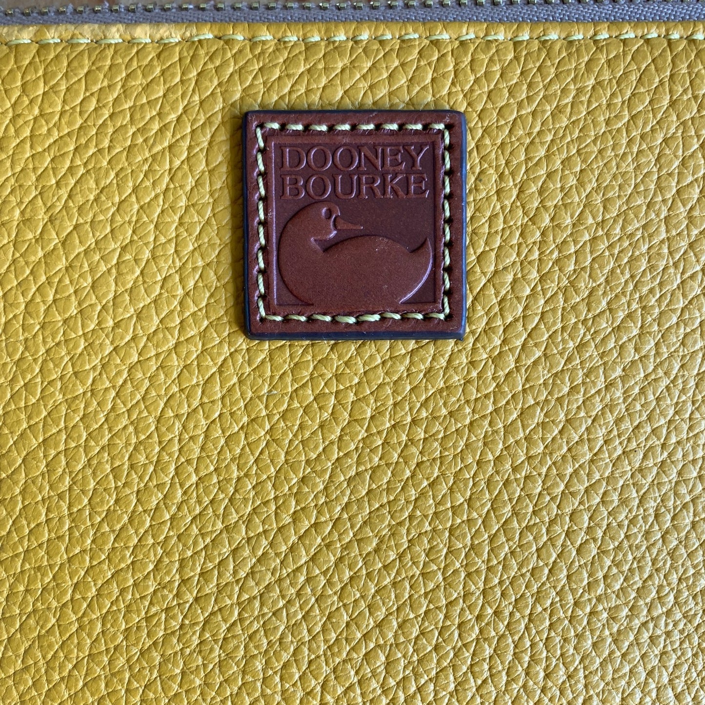 Dooney & Bourke Yellow Pebble Grain Large Zip Around Wristlet Wallet - 0311AY