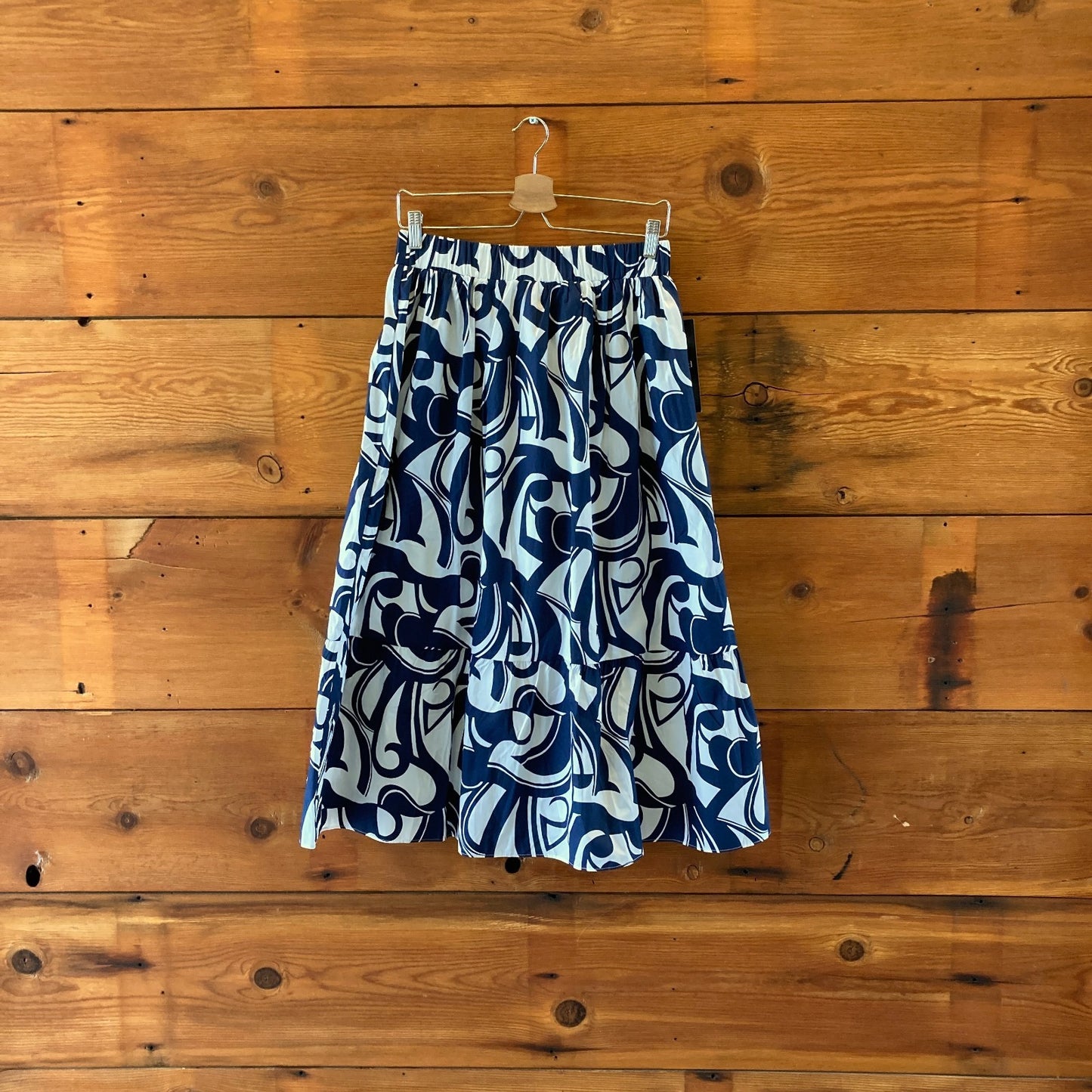 Hyacinth House Navy & White Patterned Maxi Skirt - Size M - NEW - 0617LH