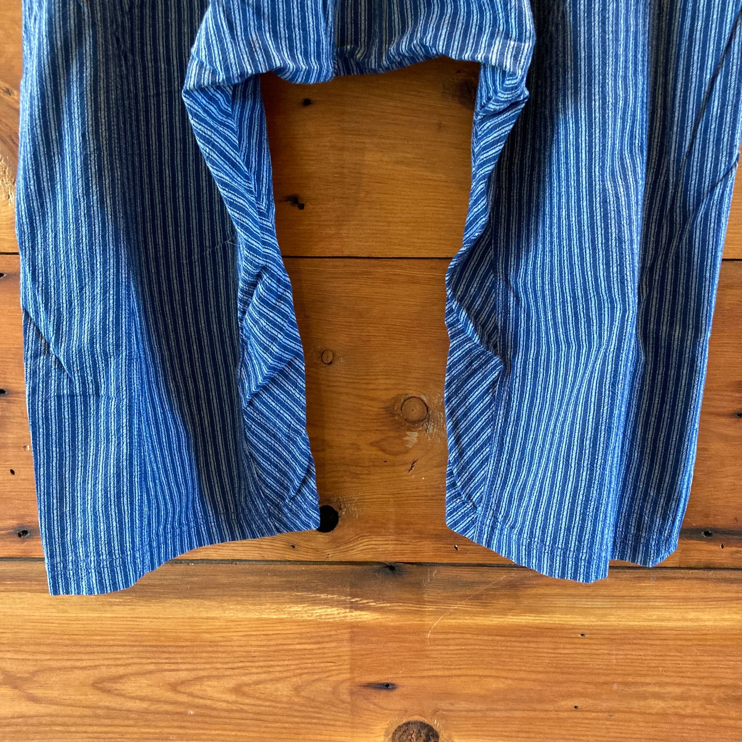 Free People $98 Blue Striped Drop Crotch Pants - Size L - NEW - 1122CT