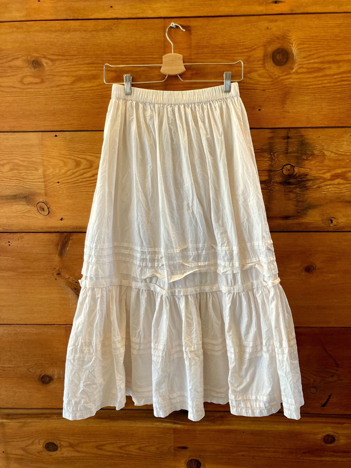 Christy Dawn White Tiered Gabrielle Organic Cotton Skirt - Size XS  - 0312IG