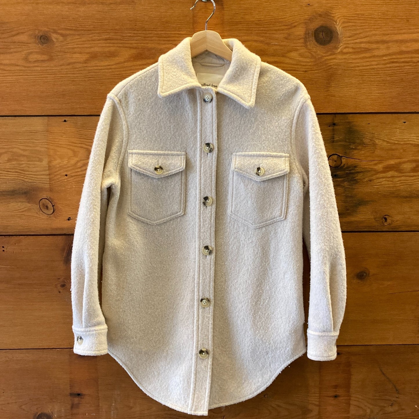 2XS / XXS - Wilfred Free Aritzia White Ganna Long Shirt Jacket 0203DE
